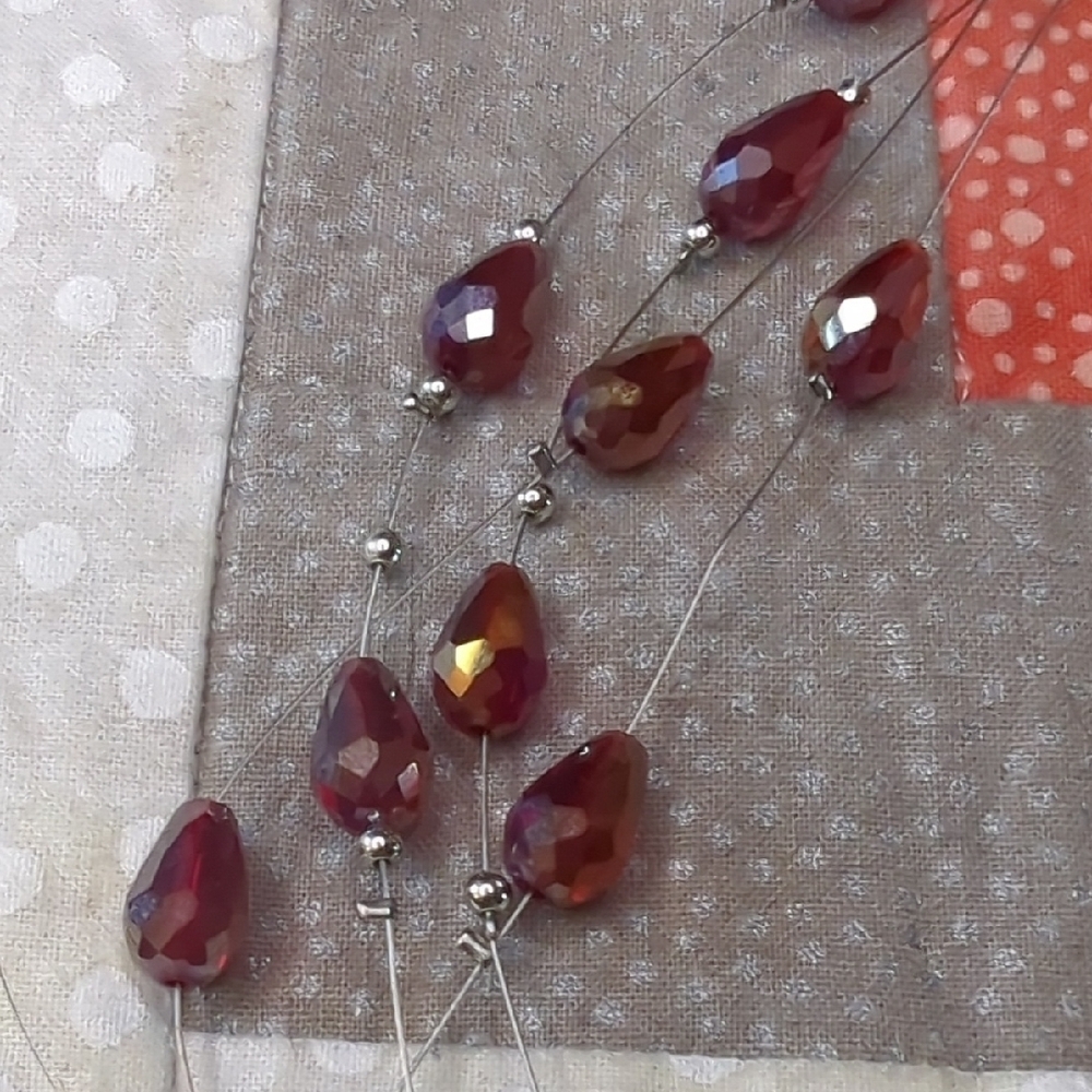Elegant Multi-Strand Red Necklace - Picture 3 of 7